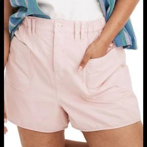 New! Madewell Baggy women pink Button up Shorts Sz Small